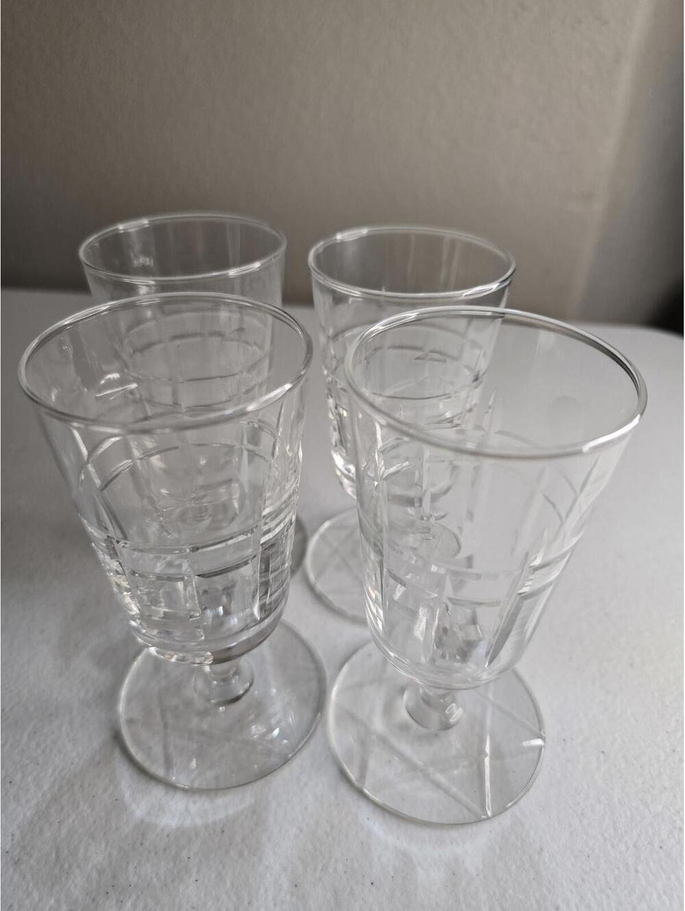 Set of 4 Crystal juice glasses in the Wayne pattern by Rock Sharpe